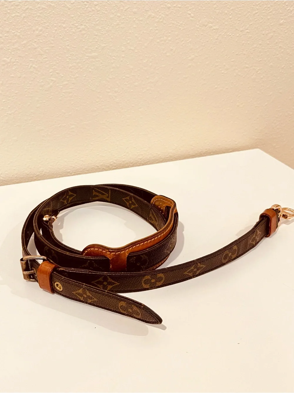 Louis Vuitton Brown Monogram Adjustable Shoulder Strap 47 inch adjustable